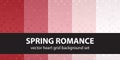 Heart pattern set Spring Romance. Vector seamless backgrounds Royalty Free Stock Photo