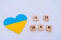 Heart pattern, yellow and blue flag of Ukraine. Peace concept