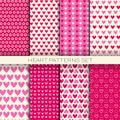 Heart Patterns Set Seamless Backgrounds For Valentine Day Royalty Free Stock Photo