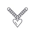 Heart pendant line icon concept. Heart pendant vector linear illustration, symbol, sign Royalty Free Stock Photo