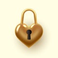 Heart pendant with lock vector realistic ps 10