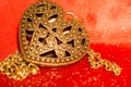 Heart Pendant on Silk Royalty Free Stock Photo