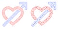 Heart Penetration Arrow Icon - Vector Triangular Mesh Royalty Free Stock Photo