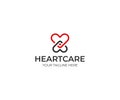 Heart and people logo template. Love symbol vector design Royalty Free Stock Photo