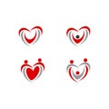 Heart people love logo vector icon health