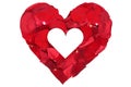 Heart from petals from roses love topic on Valentine's and mothe Royalty Free Stock Photo