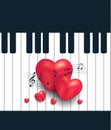 Heart piano greeting card music Valentines day