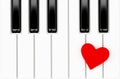 Heart on piano key