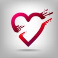 Heart pierced by arrow Amour. Vector Illustration Royalty Free Stock Photo