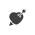 Heart pierced with arrow vector icon Royalty Free Stock Photo