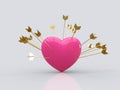 Heart pierced by arrows Royalty Free Stock Photo