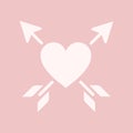 Heart pierced with two arrows graphic illustration Royalty Free Stock Photo