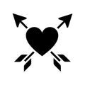 Heart pierced with two arrows illustration Royalty Free Stock Photo