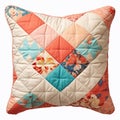 Quilted Flower Cushion Cover: Colorful Washes With Geometric Harmony