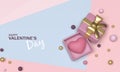 Trendy Valentine`s Day greeting card.