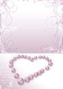 Heart pink pearls, love letter