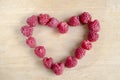 Heart of Pink Raspberries