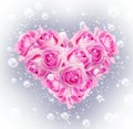 Heart of pink roses Royalty Free Stock Photo