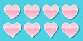 Heart pink sticker valentine card icon love label