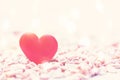 The heart on pink stones in retro style Royalty Free Stock Photo