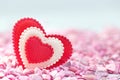 The heart on pink stones in retro style Royalty Free Stock Photo