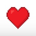 Heart pixel vector icon.