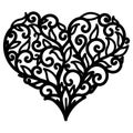 Plant grow into heart shape for printing, engraving,laser cutting, paper cut and so on. Vector illustration
