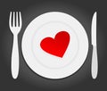 Heart on a plate