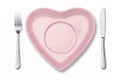 Heart Plate Fork Knife Setting