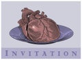 Heart on a plate (Invitation card)