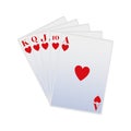 Heart playing cards icon, flat design