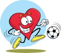 Heart playing soccer