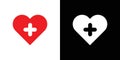 Heart plus icon set vector illustration Royalty Free Stock Photo