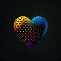 heart with polka dots of different sizesÃÂ± AI generated Royalty Free Stock Photo