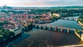 The heart of Prague - a bird`s eye view of the Charles Bridge..Czech Republic.. Royalty Free Stock Photo