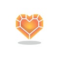 Heart Precious stone flat icon
