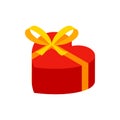 Heart Present with Bow Isometric Object Royalty Free Stock Photo