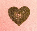 Heart print on fabric stamp