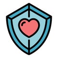Heart protection icon color outline vector Royalty Free Stock Photo
