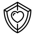 Heart protection icon, outline style