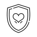 Heart protection line icon, concept sign, outline vector illustration, linear symbol. Royalty Free Stock Photo