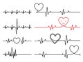 Heart pulse, Cardiogram line vector illustration