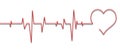 Heart pulse Cardiogram line vector illustration Heartbeat