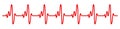 Heart pulse, cardiogram sign, heartbeat, one line - vector