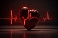 Heart pulse, heartbeat lone, cardiogram. Healthy lifestyle, cardiac assistance, pulse beat measure, medical healthcare concept Royalty Free Stock Photo