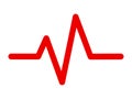 Heart pulse, heartbeat, one line, cardiogram - vector