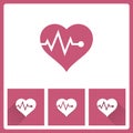 Heart pulse icon on white background Royalty Free Stock Photo