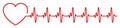 Heart pulse icon, cardiogram sign, heartbeat, one line - for stock