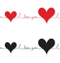 Heart pulse with inscription i love you logo icon,tattoo vector