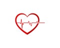 Heart pulse logo icon template vector.